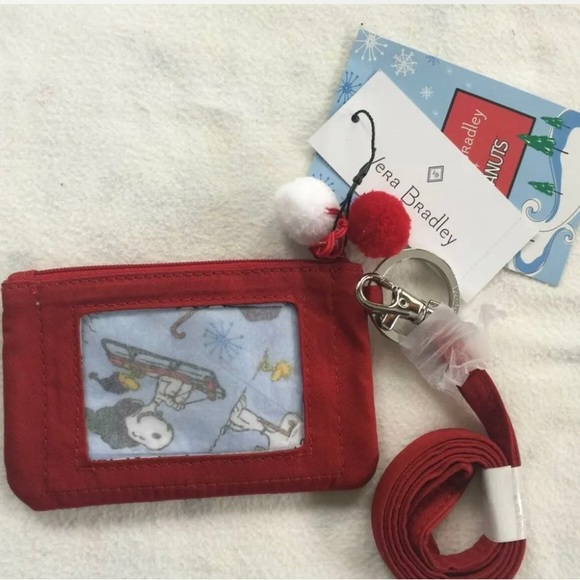 🆕 Vera Bradley Peanuts Zip ID Lanyard in Snoopy Ski - Picture 6 of 8